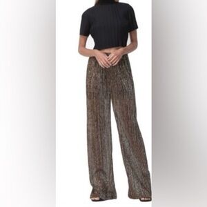 Torn by Ronny Kobo Metallic Gray Wide-Leg Pants